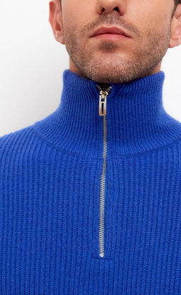 Джемпер мужской с воротом на молнии F310-0515Rus синий - Fine joyce фото 6