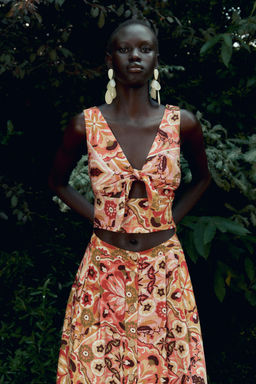 RUSTIC PRINTED KNOT TOP - Zara фото 5
