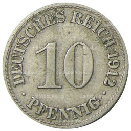 Монета 10 пфеннигов 1912 года А Германия