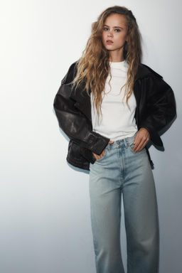 JEANS TRF EXTRA WIDE LEG TIRO ALTO / Azul agua - Zara фото 3
