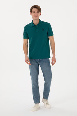 Erkek Slim Fit Polo Yaka Koyu Ye_il Basic Ti__rt Sepette S_rpriz _ndirim - U.s. polo assn фото 5