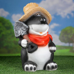 Садовая фигура из полистоуна «Крот в шляпе», 45×26×26 см