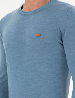Erkek Slim Fit Bisiklet Yaka Mavi Kazak - U.s. polo assn фото 7
