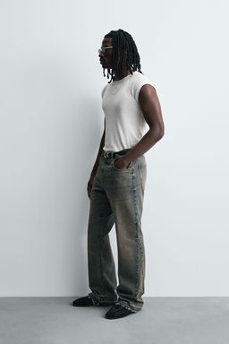 JEANS FLARE FIT / Azul / Verde - Zara фото 4