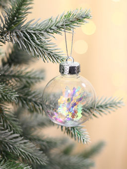 Ёлочные игрушки Льдинка - серпантин, шары новогодние, d=6 см, набор 6 шт., прозрачный - Зимнее волшебство фото 4
