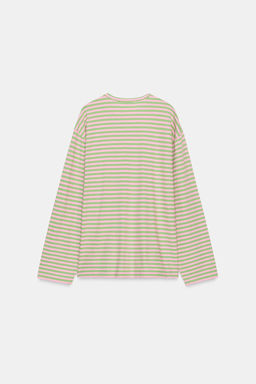 CAMISETA ALGOD?N Y LINO RAYAS / Menta - Zara фото 7