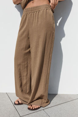 RUSTIC WIDE-LEG TROUSERS - Zara фото 2