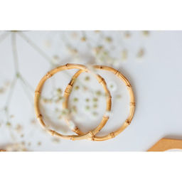 Ручки для сумки, 2 шт., бамбук, d=15, 17 см, толщина 0.8 см