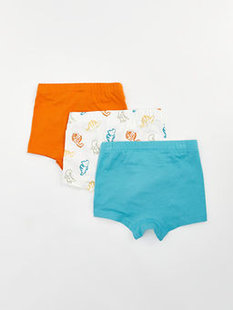 Beli Lastikli Bask?l? Erkek Bebek Boxer 3l? - Waikiki фото 2