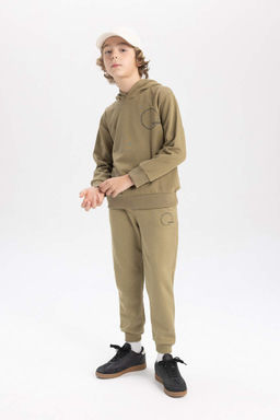 Спортивные брюки для мальчиков с принтом и эластичным карманом на шнуровке на талии