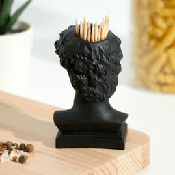 Подставка для зубочисток Давид, черная, 5х5х9 см - Дорого внимание фото 2