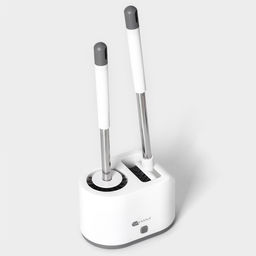 Ёршик для унитаза SAVANNA, силиконовый с щёткой, 18.9×12×40.5 см, белый