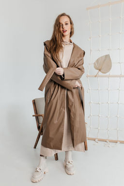 Плащ AMORI 2137 кофейный  фото 3