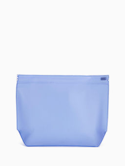 Цена за 3 шт. Косметичка для бассейна с застёжка зип-лок, без рисунка, прозрачная/синяя