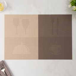 Цена за 12 шт. Салфетка сервировочная на стол «Ресторан», 45×30 см, коричневая