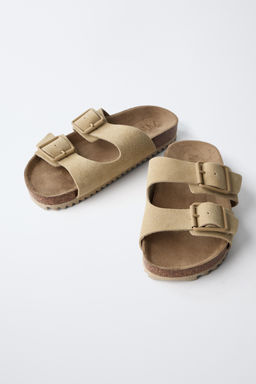 SANDALIA HEBILLAS PIEL / Marr?n Arena - Zara фото 3