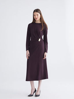 Bisiklet Yaka B?zg?l? Elbise