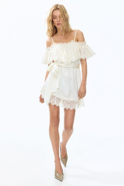 Vestido de sat?n con encaje - H&m фото 4
