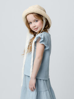 ТК 30003/нежно-голубой фуфайка-топ для дев