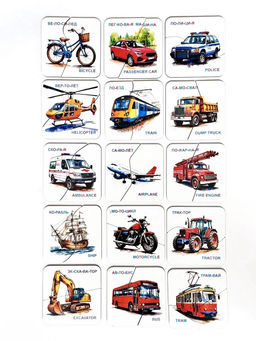 Развивающая игра «Картинки-половинки. Транспорт», 15 карточек