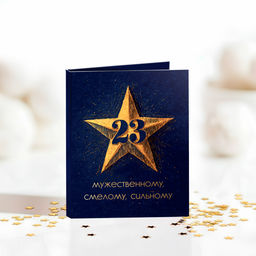 цена за 2 шт Мини-открытка "23 (мужественному, смелому, сильному)" синяя