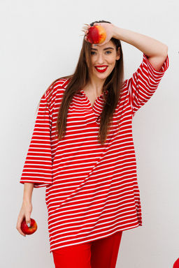 Джемпер NIKVA н478.4-Р красный и молоко  фото 2