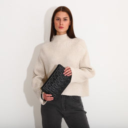 Сумка-клатч на молнии, цвет чёрный - Simaland фото 7