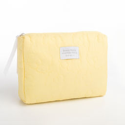 Косметичка на молнии простая, со стёжкой Цветы, жёлтая - Simaland фото 2