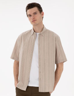 Рубашка Pierre Cardin Oversize лен хаки