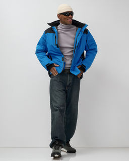 Горнолыжная куртка мужская зимняя голубого цвета 7611Gl