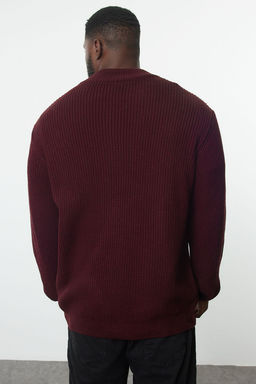 TRENDYOL MAN Bordo Regular Yar?m Bal?kc? Yaka Duz Triko Buyuk Beden Kazak TMNAW24AN00008 - Trendyolmilla фото 16