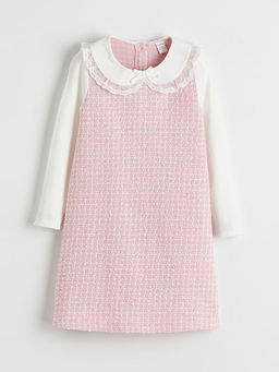 Bebe Yaka Ekose Desenli K?z ?ocuk T?vit Elbise