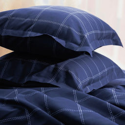 Постельное бельё Этель дуэт Cage: dark blue, 143х215 см-2шт, 215х240 см, 50х70+3 см-2 шт, мако-сатин, 114г/м2  фото 9