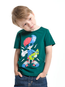 Футболка с принтом UD 4733 т.зеленый