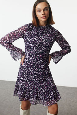 TRENDYOLMILLA Siyah Dik Yaka Dokuma Elbise TCLAW19LJ0076  фото 48