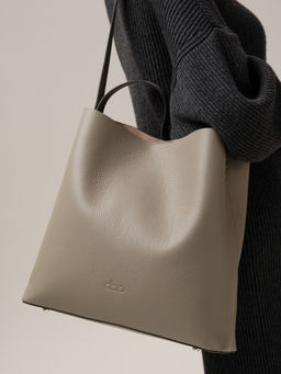 Кожаная сумка шоппер Olga DBR 30948 серо-коричневый фото 3