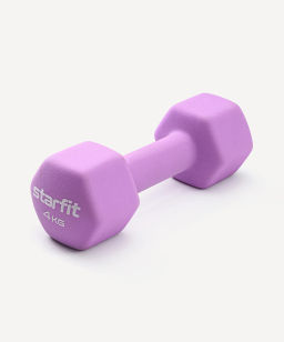 УЦЕНКА Гантель неопреновая STARFIT DB-201 4 кг, фиолетовый пастель