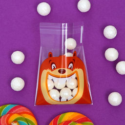 Цена за 100 шт. Пакет БОПП с липкой лентой, "Праздничное ассорти", 10*10+3см