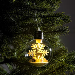 Ёлочный шар Снежный пейзаж, d=8 см, 1 LED, от батареек, свечение тёплое белое - Luazon lighting фото 6