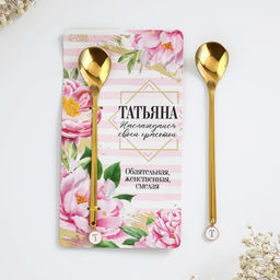 Ложка именная с подвесом Татьяна, 14 х 8 см