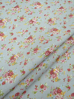 Поплин Букеты роз на сером, СОРТ2, ш.1.5м, хлопок-100%, 90гр/м.кв - Купава фото 5