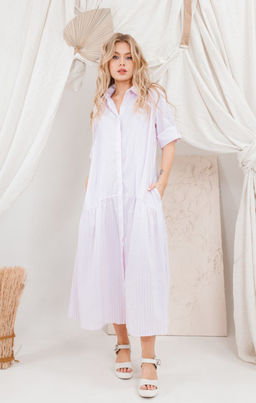 Платье AMORI 9660 розовая полоска