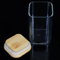 Банка квадратная бамбуковая крышка 280 мл диаметр 60/10 см / LCSC2917 /уп 100/ - ГалеонТрейд фото 6