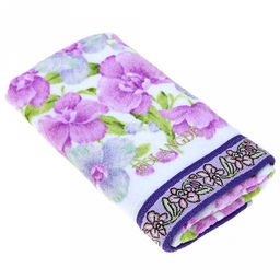 "Япония-2030" Полотенце махровое 34х78см, плотность 300гр/м2, 100% хлопок, Орхидея светлая, белый, Bolangde (Китай)