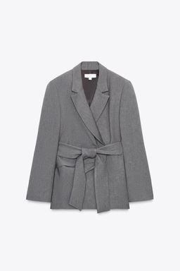 BLAZER WITH SHOULDER PADS AND BELT - Zara фото 8