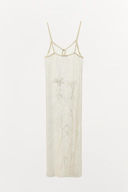 SEMI-SHEER CHUNKY KNIT LACE DRESS - Zara фото 7