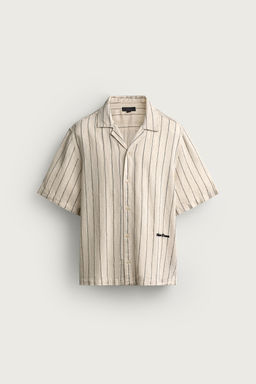 CAMISA RELAXED FIT RAYS BORDADOS / Crudo - Zara фото 7