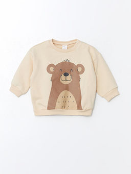 Bisiklet Yaka Uzun Kollu Bask?l? Erkek Bebek Sweatshirt ve E?ofman Alt 2li Tak?m - Waikiki фото 2