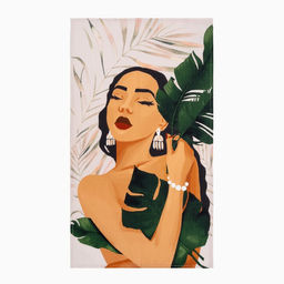 Полотенце Этель Тропики 40х73 см, 100% хлопок, вафля 160 г/м2  фото 2