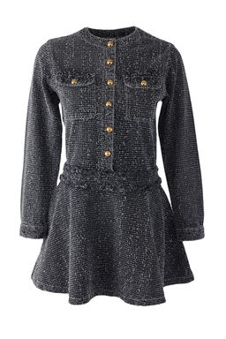 TRENDYOLMILLA Gri Dokulu Etegi Volanl? Mini Denim Elbise TWOAW25EL00515  фото 6